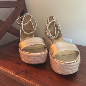 Wedge sandals with ankle strap
